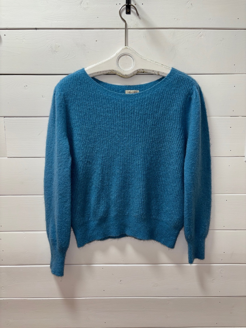 SARA CORSI Blue 15% mohair sweater size S